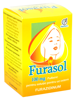 Furasol 100 mg pulbere pentru soluţie cutanată/gargarisme