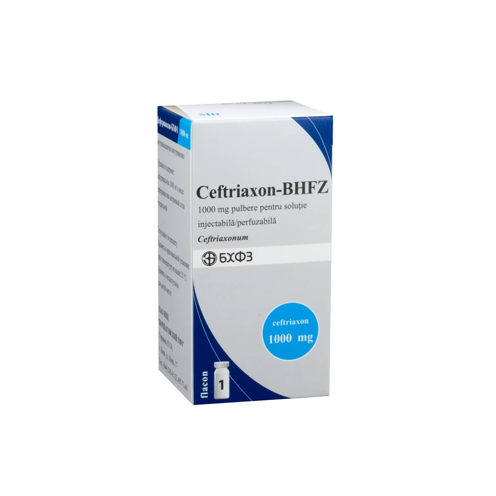 Ceftriaxonă-BP 1 g pulbere pentru soluţie injectabilă/perfuzabilă