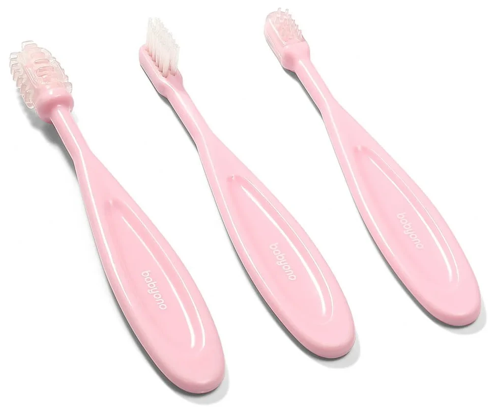 Set periute de dinti BabyOno Roz, 3 buc.