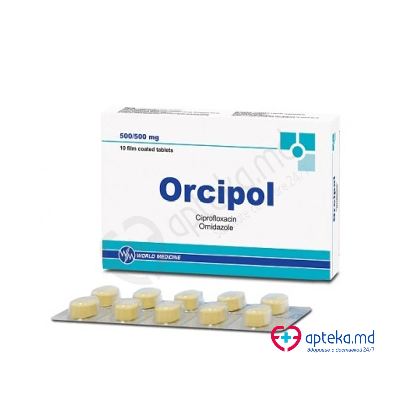 Orcipol 500 mg/500 mg comprimate filmate