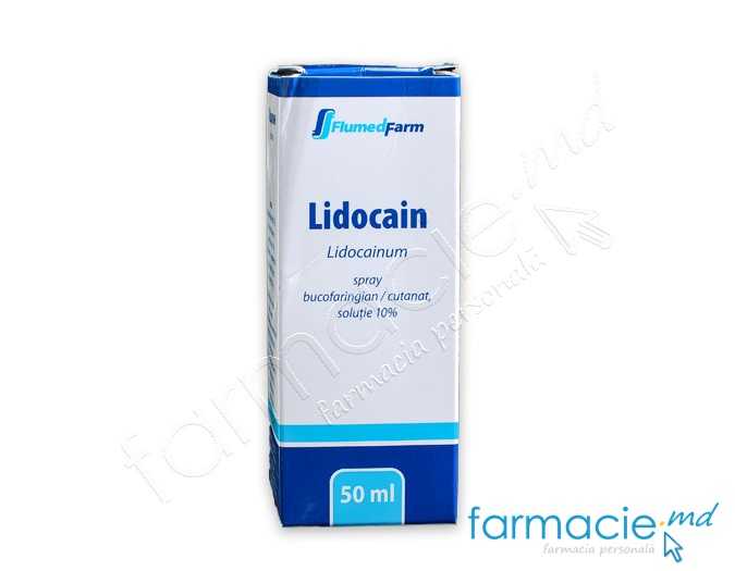 Lidocain 100 mg/ml / 50 ml spray cutanat, soluţie