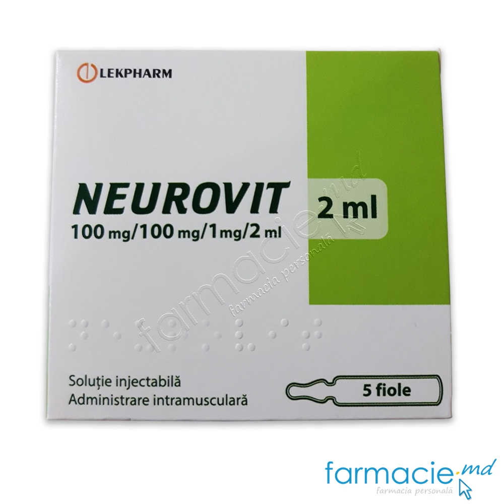 Neurovit 100 mg/100 mg/1 mg/2 ml soluţie injectabilă