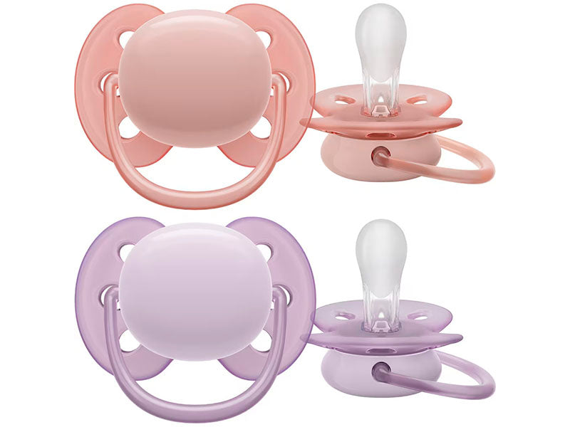Philips Avent Ultra Soft Suzete din silicon Girl 0-6m 2 buc SCF091/31