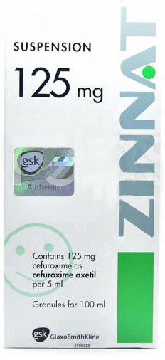 Zinnat 125 mg/5 ml / 100 ml granule pentru suspensie orală