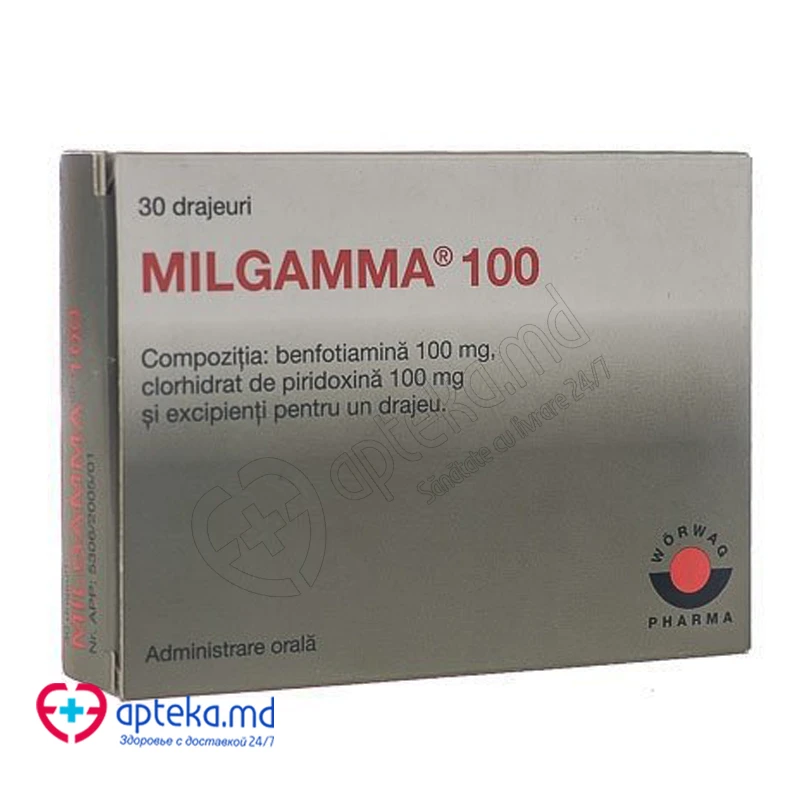 Milgamma 100 100 mg/100 mg drajeuri