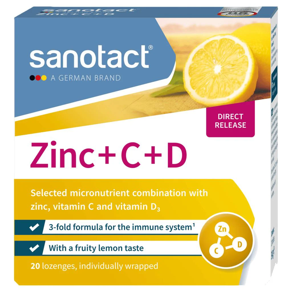 Zinc+Vit.C+Vit.D Sanotact, 20 comprimate masticabile
