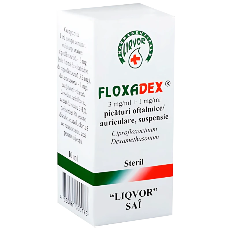 Floxadex 3 mg/1 mg/ml / 10 ml picături oftalmice/auriculare, suspensie