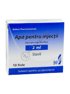 Apă pentru injecţii 2 ml solvent pentru uz parenteral