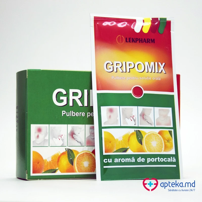 Gripomix (portocală) - / 10 g pulbere pentru soluţie orală