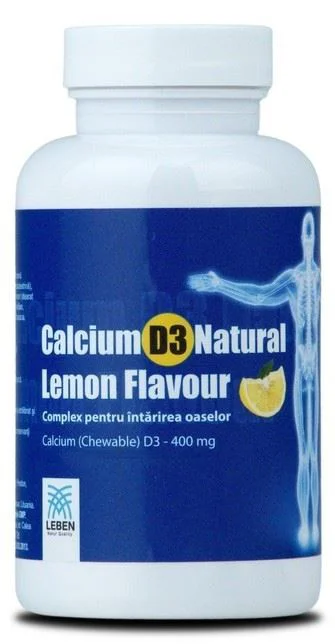 Leben Natur Quality Supliment alimentar Calcium D3 Natural Orange Flavour Leben, 30 capsule masticabile
