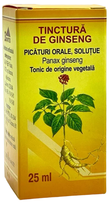 Tinctură de ginseng 2,5 g/25 ml picături orale, soluţie