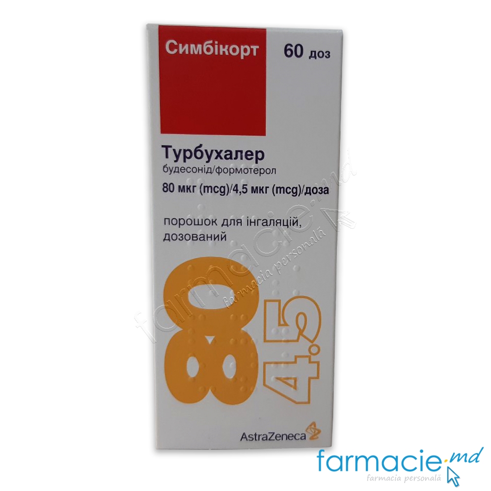 Symbicort Turbuhaler 80 mcg/4,5 mcg/inhalație / 60 doze pulbere de inhalat