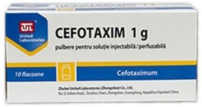 Cefotaxim 1 g pulbere pentru soluţie injectabilă/perfuzabilă