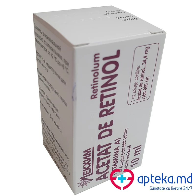 Acetat de retinol (vitamina A) 34,4 mg/ml / 10 ml soluţie uleioasă
