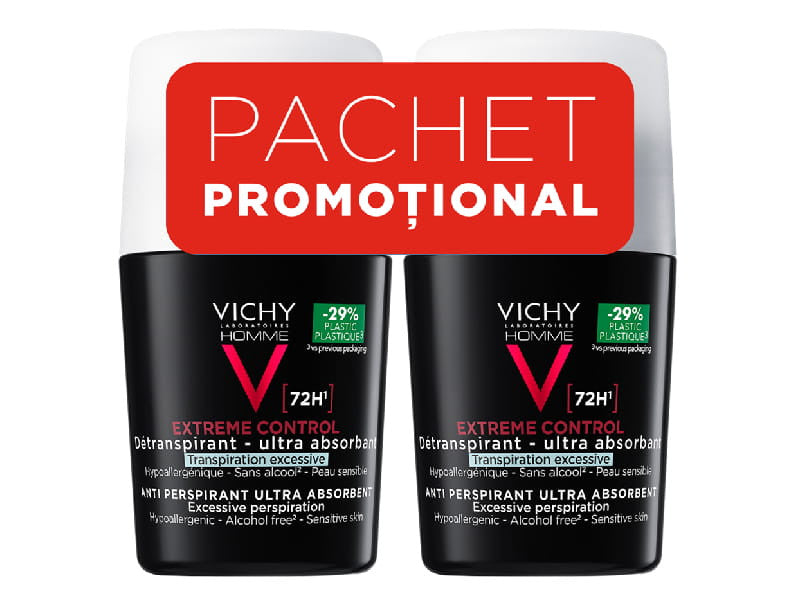 Vichy Deo Roll-On Homme ultra-absorbant 72h 1+1 la al doilea