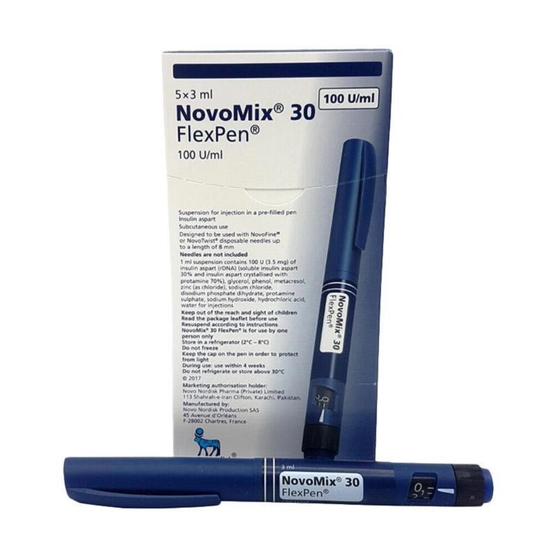 NovoMix 30 FlexPen 100 UA/ml / 3 ml suspensie injectabilă în stilou injector preumplut