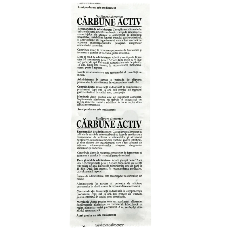 Cărbune activat 250 mg comprimate