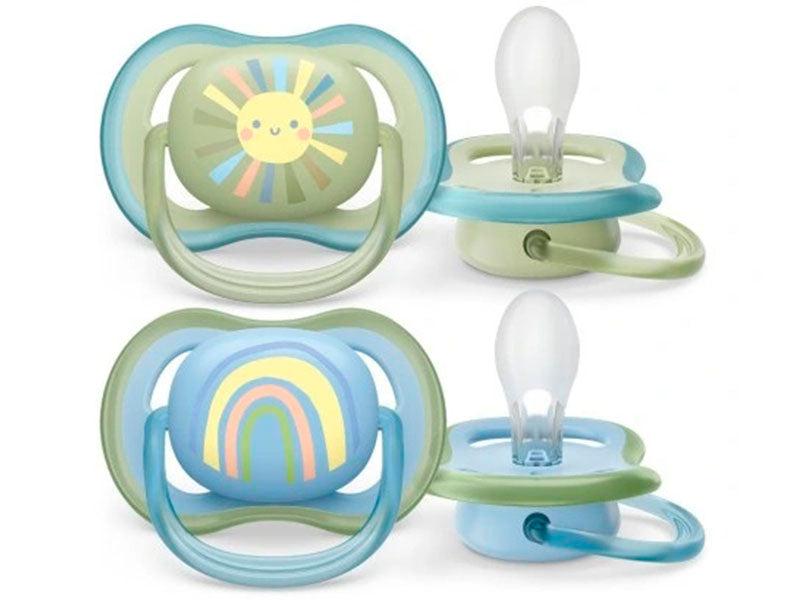 Philips Avent Ultra Soft Suzete din silicon 0-6m 2 buc verde albastru