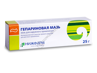 Heparin 100 UI/40 mg/0,8 mg/g / 25 g unguent