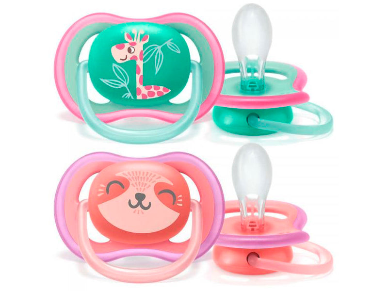 Philips Avent Ultra Air Deco Suzete din silicon Girl 18m 2 buc SCF349