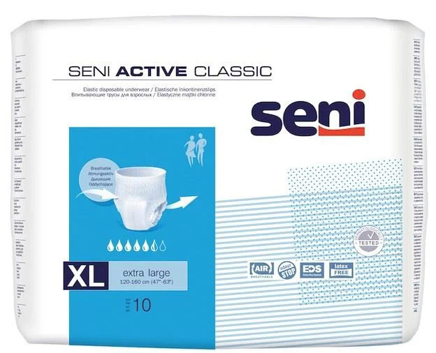 Chiloti absorbanti de unica folosinta Seni Active Classic (marimea XL), 10 buc.