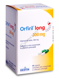Orfiril long 300 mg capsule cu mini-comprimate cu eliberare prelungită
