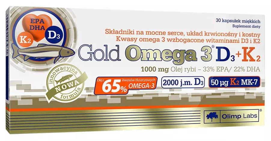 Gold omega 3 D3+K2 Olimp Labs, 30 capsule