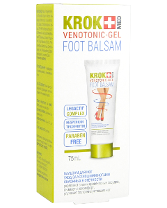 Fitobiotehnologhii KROK MED Venotonic gel pentru picioare gel- 75 ml Balsam 1 comp