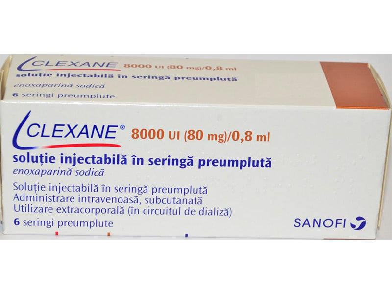 Clexane 8000 UI (80 mg)/0,8 ml 8000 UI (80 mg)/0,8 ml soluţie injectabilă în seringă preumplută