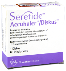 Seretide Diskus 50 mcg/250 mcg/doză / 60 doze pulbere de inhalat
