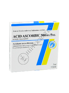 Acid ascorbic 100 mg/ml 100 mg/ml / 5 ml soluţie injectabilă