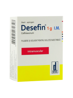 Desefin 1 g IV 1000 mg / 10 ml pulbere şi solvent pentru soluţie injectabilă/perfuzabilă