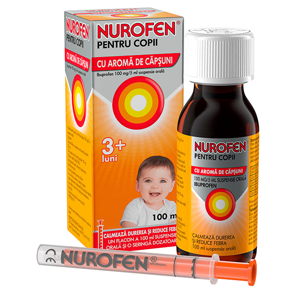 Nurofen pentru copii, cu aromă de portocale 100 mg/5 ml / 100 ml suspensie orală