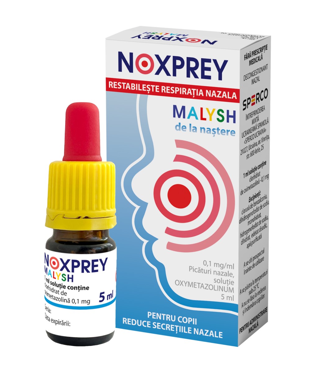 Noxprey malysh 0,01% / 5 ml picături nazale, soluţie