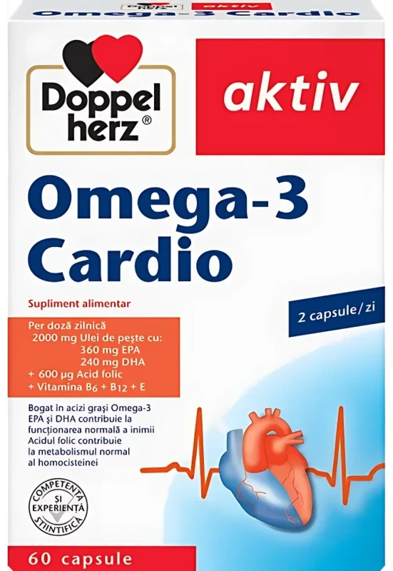 Supliment alimentar Doppelherz Aktiv Omega 3 Cardio, 60 comprimate
