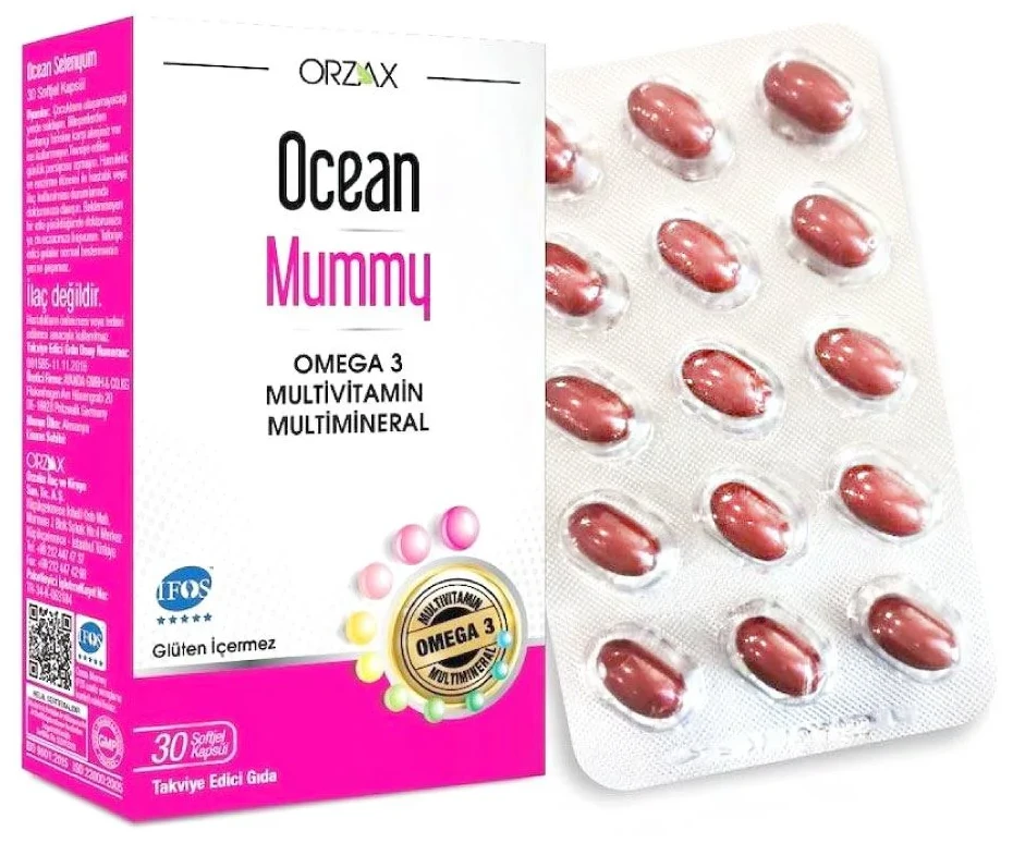 Bioslo Pharma Supliment alimentar Orzax Ocean Mummy (Omega 3+Multivitamine+Multiminerale), 30 capsule