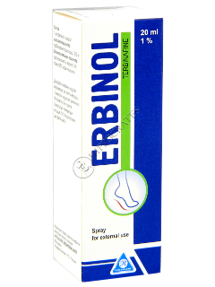 Erbinol 10 mg/g / 20 ml spray cutanat, soluţie
