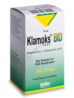 Klamoks BID Fort 400 mg/57 mg/5 ml / 70 ml pulbere pentru suspensie orală