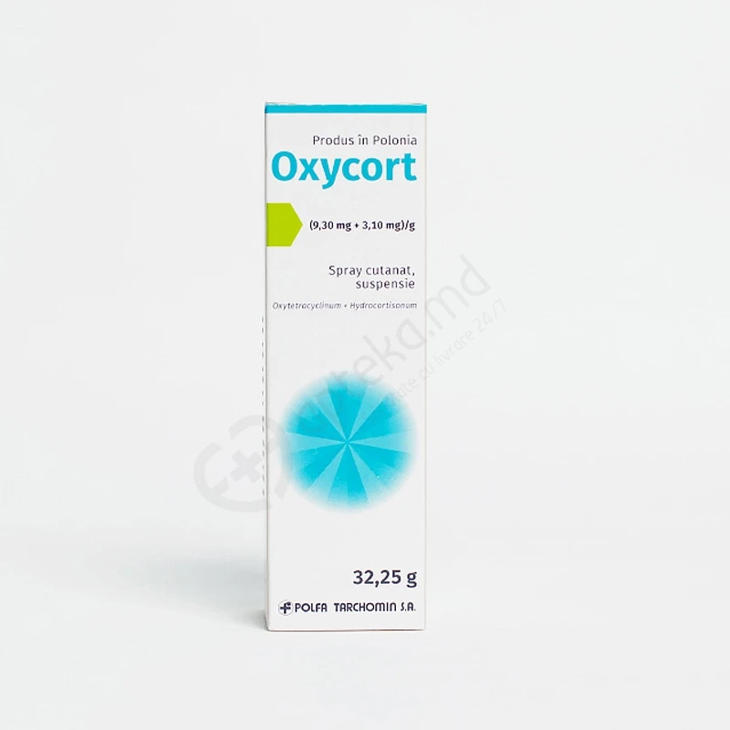 Oxycort 9,30 mg/3,10 mg/g / 32,25 g spray cutanat, suspensie