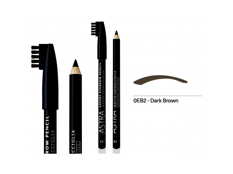 Astra Creion p/u sprancene cu pensula Expert EB2-Dark Brown 1