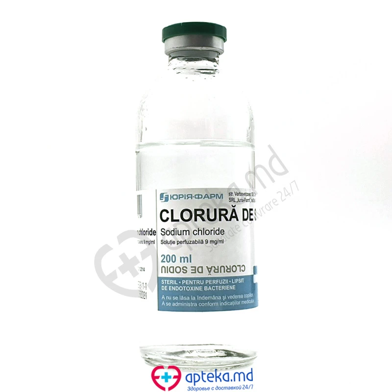 Clorură de sodiu 9 mg/ml / 200 ml soluţie perfuzabilă
