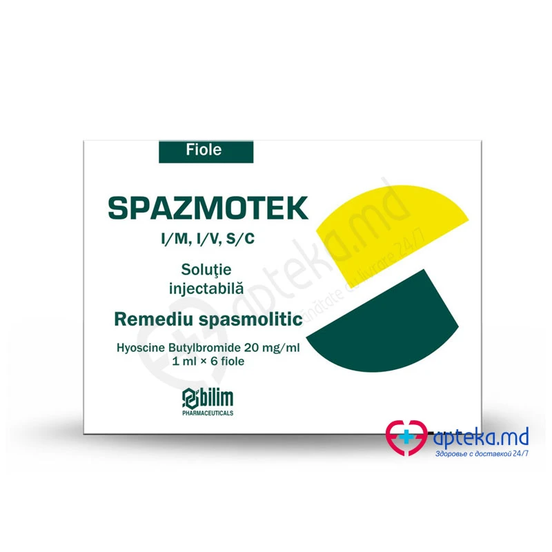 Spazmotek 20 mg/ml / 1 ml soluţie injectabilă
