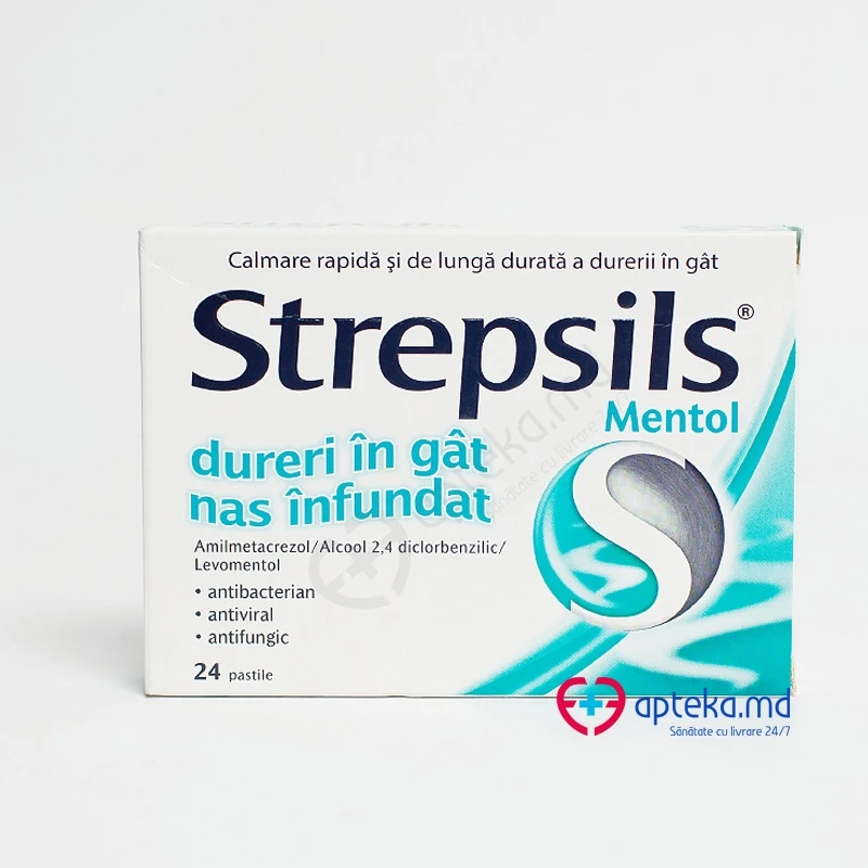 Strepsils Mentol 0,6 mg/1,2 mg/8 mg pastile
