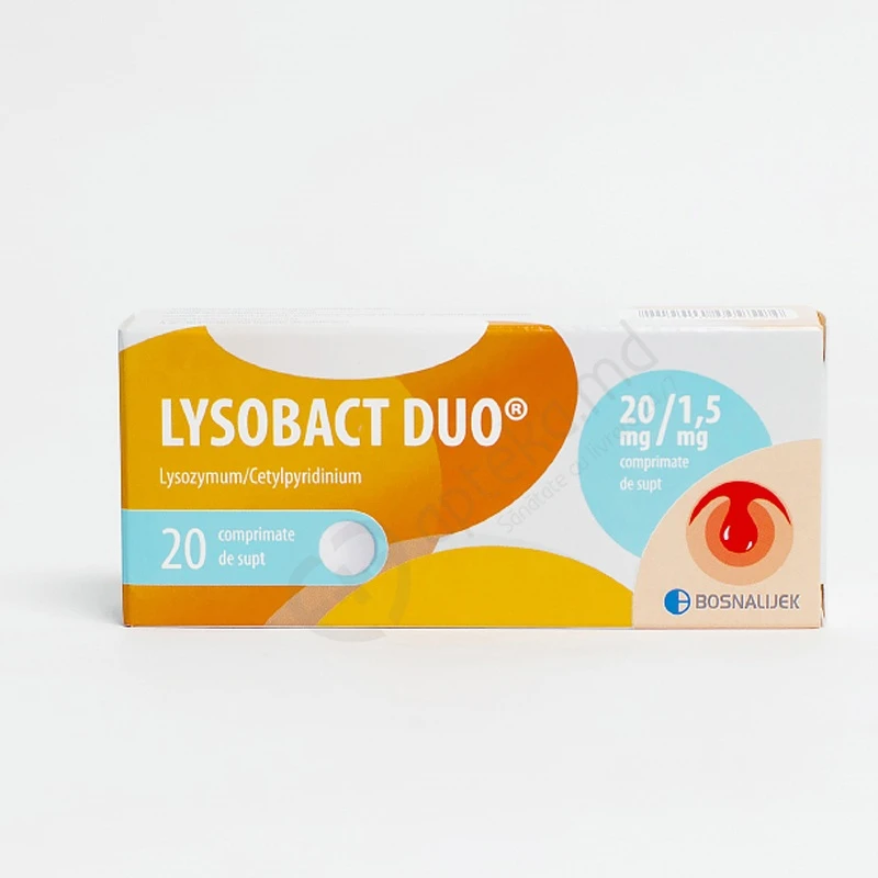 Lysobact DUO 20 mg/1,5 mg comprimate de supt