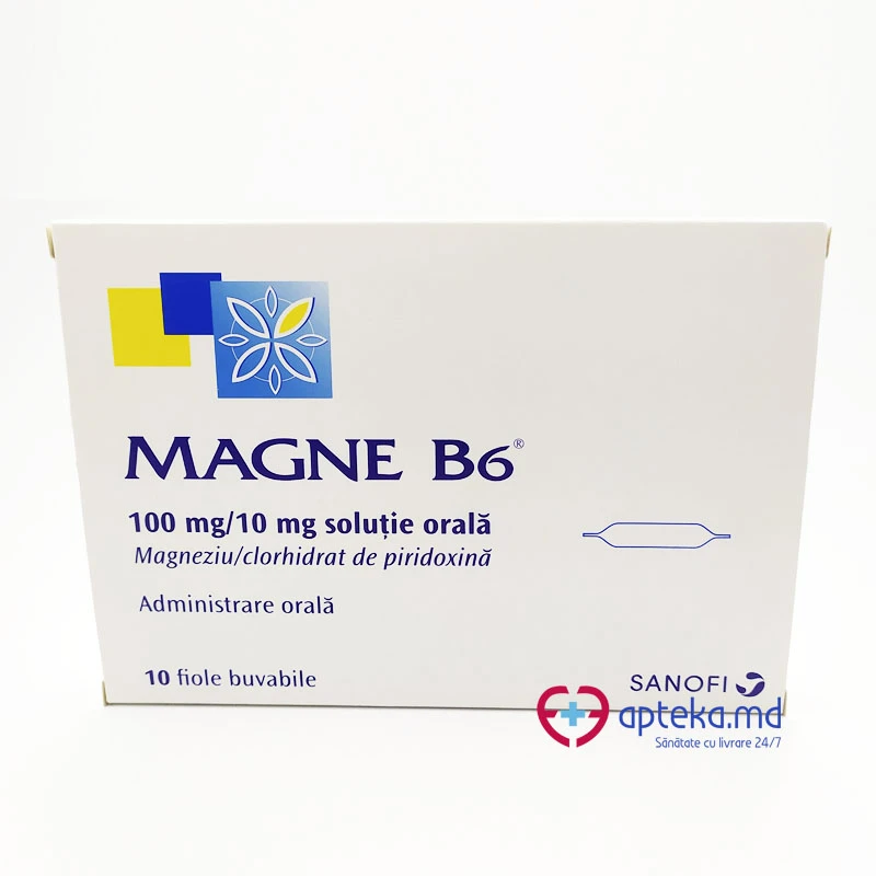 Magne B6 100 mg/10 mg soluţie orală 100 mg/10 mg / 10 ml soluţie orală