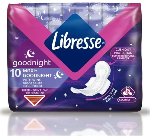 Absorbante Libresse Comfort & Security Maxi Goodnight, 10 buc.