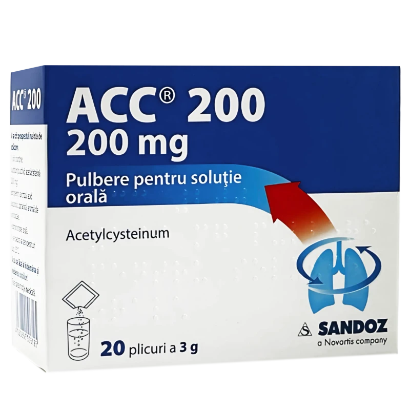 ACC 200 200 mg pulbere pentru soluţie orală