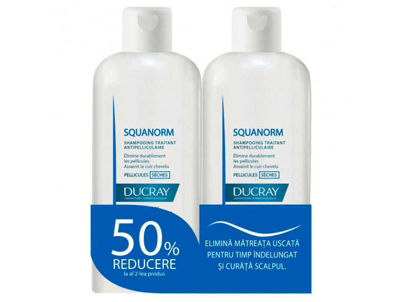 Pierre Fabre Ducray Squanorm matreata uscata 200ml 1+1 50% Șampon 200 ml