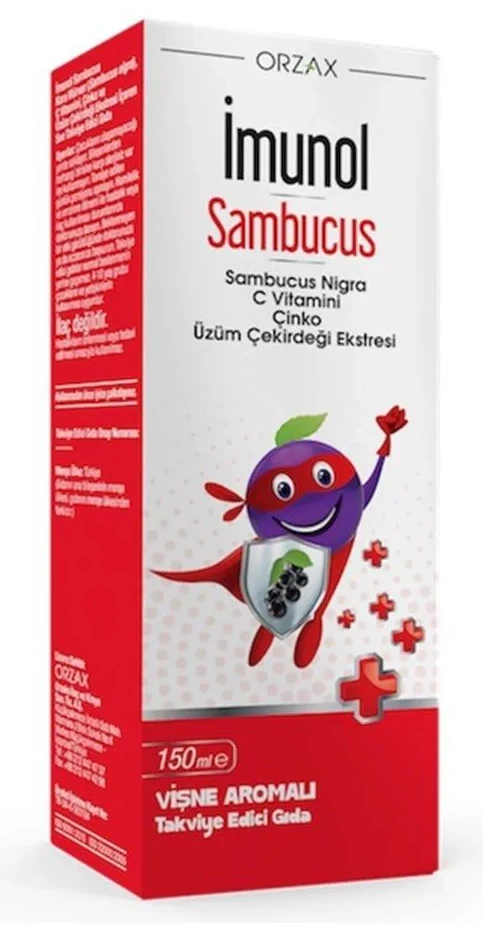 Bioslo Pharma Sirop Orzax Imunol (sambucus nigra+vit C+extract din seminte de struguri+Zn), 150 ml