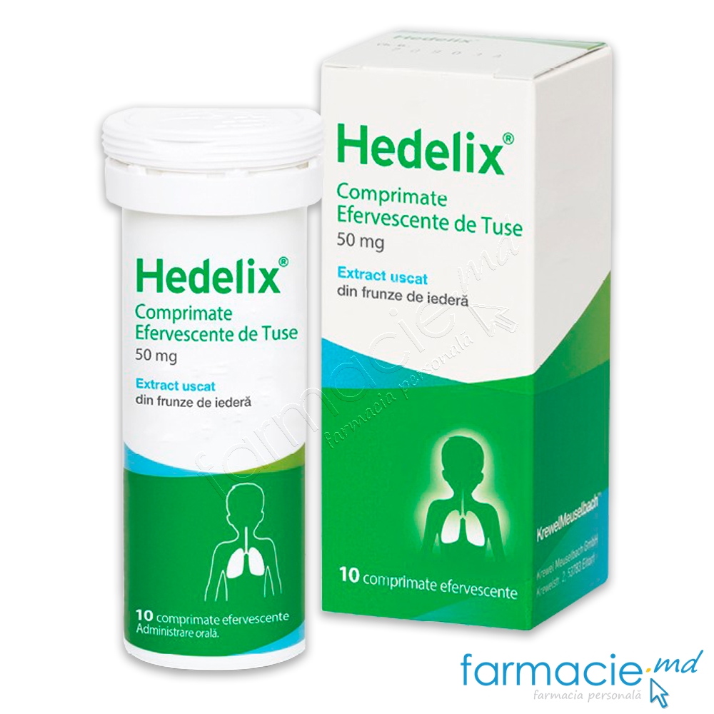 Hedelix Comprimate efervescente de Tuse 50 mg comprimate efervescente